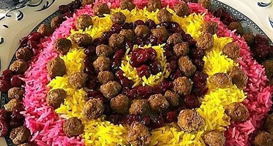 آلبالو پلو با کوفته قلقلی